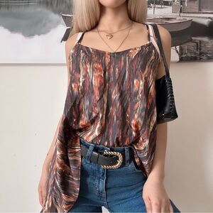NWT justify Asymmetrical abstract tank blouse